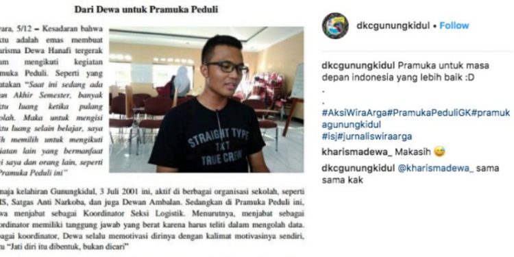 Dari Dewa untuk Pramuka Peduli Gunungkidul
