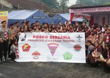 Posko Bersama Pramuka Kwarran Tempel Karya Bakti Lebaran 2018