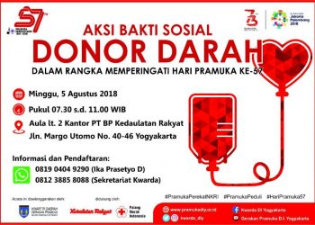 Ikuti Donor Darah Kwarda DIY Dalam Rangka Hari Pramuka ke-57