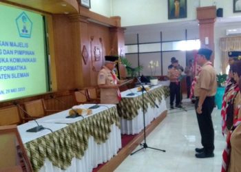 Mabi dan Pimpinan Saka Kominfo Kwarcab Sleman Dikukuhkan