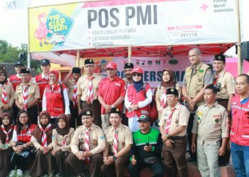 Kunjungan Tim Kwarda dan PMI DIY di Posko Bersama Karya Bakti Lebaran 2019 Gunungkidul
