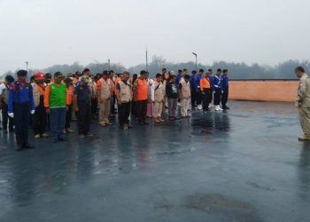 Peserta EDT 2019 Ikuti Apel Pelepasan Di Lantai 4 Gedung Evakuasi Sementara Pantai Baru