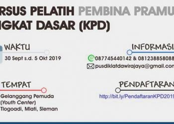 Edaran Kursus Pelatih Pembina Pramuka Tingkat Dasar 2019