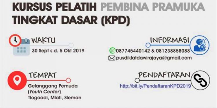 Edaran Kursus Pelatih Pembina Pramuka Tingkat Dasar 2019
