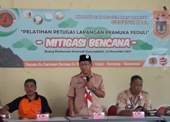 Kwarcab Gunungkidul Adakan Pelatihan Petugas Pramuka Peduli Bencana