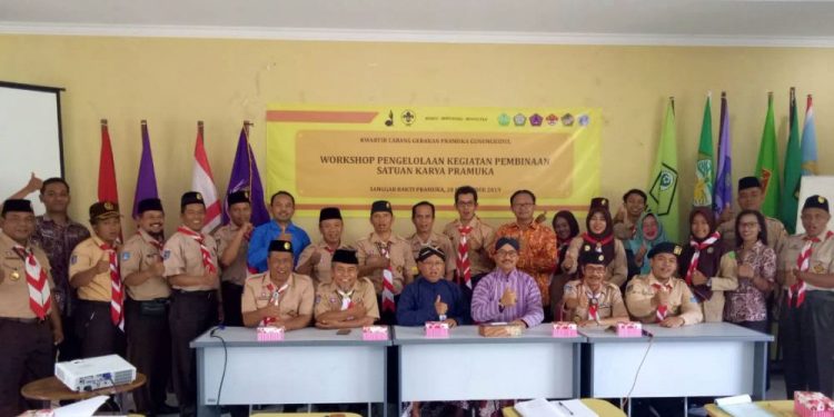 Kwarcab Gunungkidul Selenggarakan Workshop Pengelolaan Kegiatan Pembinaan Saka Dukung Pencapaian Kabupaten Layak Anak