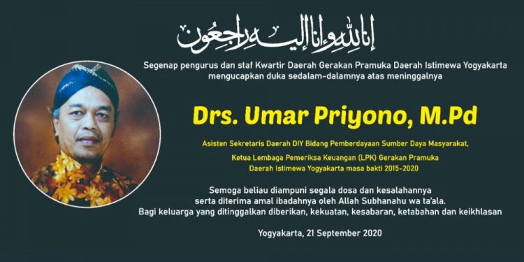 Kwarda DIY Turut Berbela Sungkawa Atas Meninggalnya Kak Umar Priyono