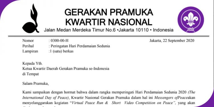 Kwarnas Sampaikan Peringatan Hari Perdamaian Sedunia yang Diisi Kegiatan Virtual dari Messengers of Peace