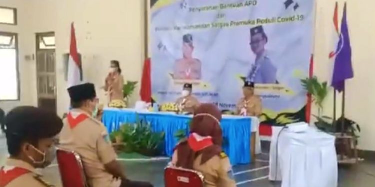 Anggota Pramuka Kwarda DIY Mengikuti Pembekalan Khusus dari Komandan Satgas Pramuka Peduli COVID-19 Kwarnas
