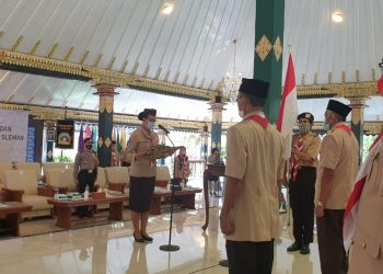 Pengukuhan Pengurus Kwarcab Sleman, Kak GKR Mangkubumi Tegaskan 3 Prioritas Kiprah Pramuka di Masyarakat