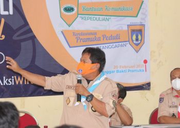 Kak Kokok Paparkan Materi Kerelawanan Pramuka Peduli dalam Pembekalan Anggota Pramuka Peduli Kwarcab Gunungkidul