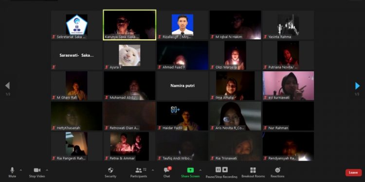 Begini Suasana Aksi Earth Hour Anggota Saka Kalpataru dan Saka Kominfo Sleman secara Daring
