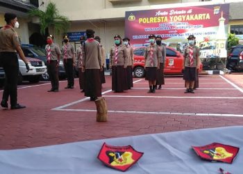Saka Bhayangkara Kota Yogyakarta Selenggarakan Pelantikan Anggota dan Calon Anggota Baru