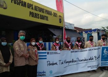 Kwarda DIY Kunjungi Pos Karya Bakti Lebaran Tahun 2021 Kwarcab Bantul di Sedayu