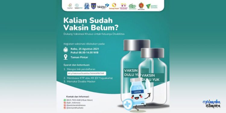 Kwarda DIY dengan Beberapa Mitra Agendakan Vaksinasi COVID-19 untuk Penyandang Disabilitas