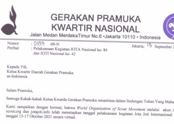 Edaran Kwarnas Tentang Pelaksanaan JOTA dan JOTI 2021