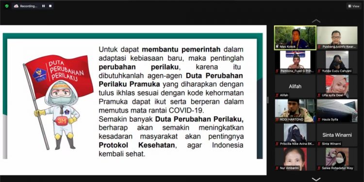 Latihan Rutin Pramuka Stikes Surya Global Diisi dengan Materi Duta Perubahan Perilaku