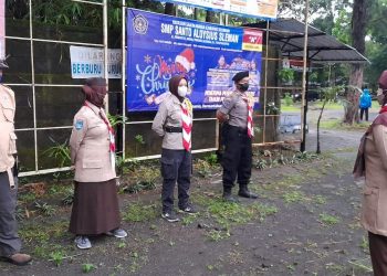 Pramuka Kwarcab Sleman Turut Serta dalam Karya Bakti Natal di Gereja Katolik Anfonsus De Liguori