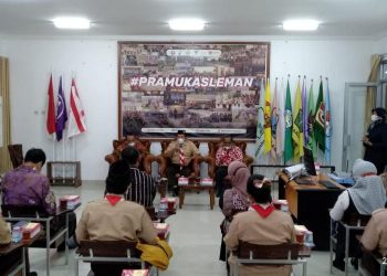 Diskusi Program Binamuda, Plt Kadispora dan Pengurus Kwarcab Tanah Laut Berkunjung ke Kwarcab Sleman