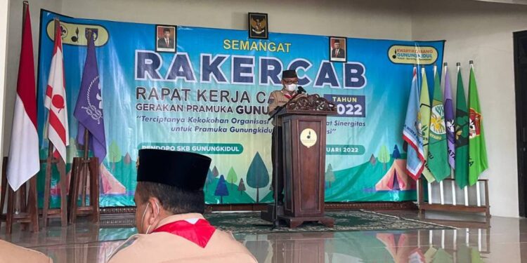 Rakercab Gunungkidul : Selain Berpesan untuk Kembali Gumregah, Ketua Kwarda DIY Ingatkan Selalu Patuh Protokol Kesehatan