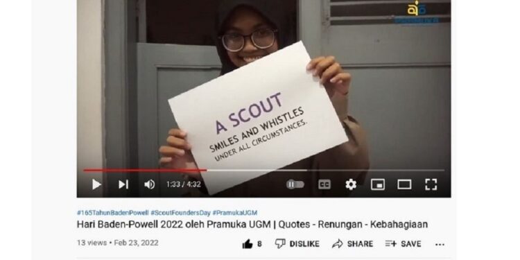 Pramuka UGM Peringati B-P’s Day dengan Kampanye Video dan Renungan