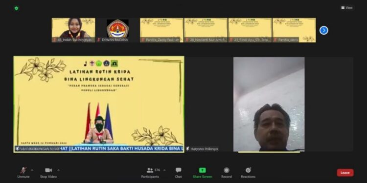 Secara Daring, Pramuka Poltekkes Kemenkes Yogyakarta Tetap Bisa Optimalkan Latihan Krida Bina Lingkungan Sehat