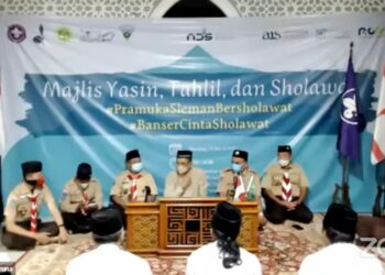 Bekerjasama dengan Afkaaruna Islamic School, Kwarcab Sleman Gelar Majelis Yasin, Tahlil, dan Sholawat