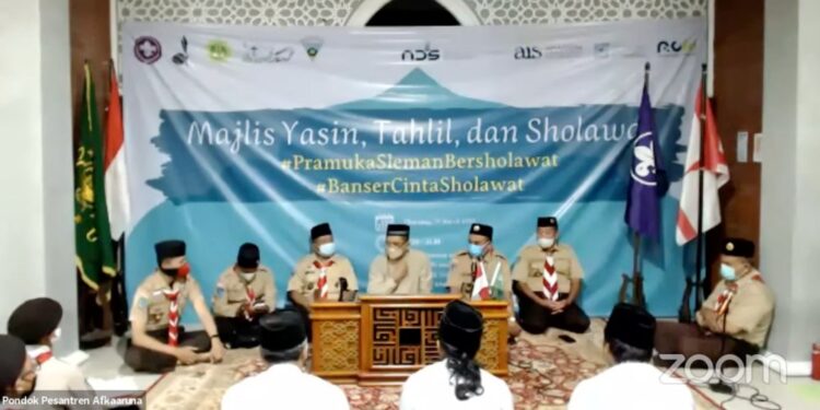 Bekerjasama dengan Afkaaruna Islamic School, Kwarcab Sleman Gelar Majelis Yasin, Tahlil, dan Sholawat