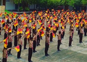 Tetap Terapkan Prokes, Ambalan Rama Wijaya-Dewi Shinta Pangkalan SMKN 1 Ngawen Berlatih Semaphore