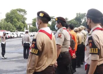Saka Bhayangkara Kota Yogyakarta Ikuti Apel Gelar Pasukan Operasi Ketupat Progo 2022