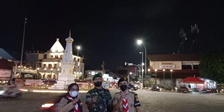 Saka Wirakartika Kota Yogyakarta bertugas di Posko KBL Simpang 4 Tugu