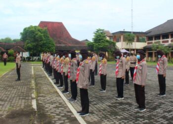 Saka Bhayangkara Kwarran Seyegan Laksanakan Diksar Angkatan XI dan Penempuhan Brevet Pengembaraan Tahun 2022