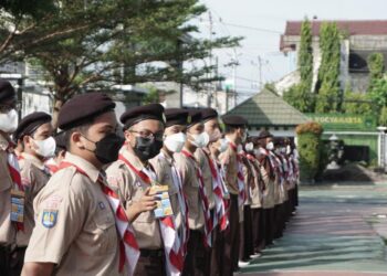 Pramuka MAN 1 Yogyakarta Gelar PTA XLVIII dan Pengganti Mahabakti Tahun 2022 Dengan Sistem Hybrid