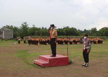Ratusan Peserta Ikuti Apel Hari Pramuka ke-61 Kwarran Seyegan