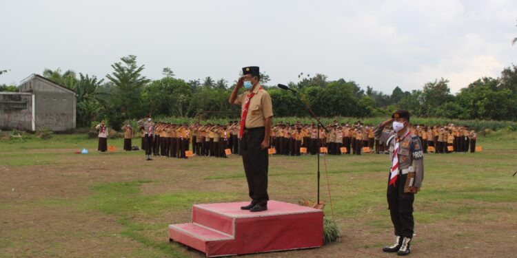 Ratusan Peserta Ikuti Apel Hari Pramuka ke-61 Kwarran Seyegan