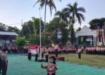 Ratusan Peserta Ikuti Apel Hari Pramuka ke-61 Kwarran Pakem
