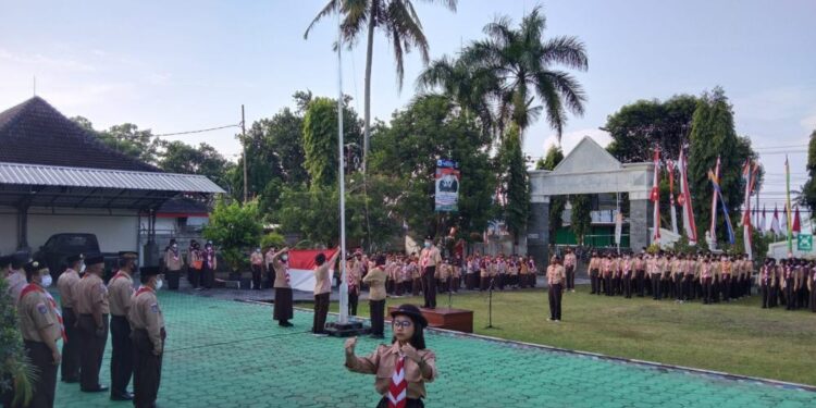 Ratusan Peserta Ikuti Apel Hari Pramuka ke-61 Kwarran Pakem