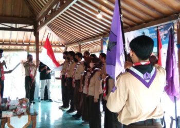 Belasan Pramuka Dilantik Menjadi Anggota Baru Saka Pariwisata Cabang Bantul Tahun 2022