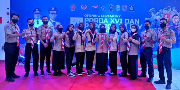 Pramuka Sleman Turut Berpartisipasi Bantu Pelaksanaan Opening Ceremony PORDA XVI dan PEPARDA III DIY