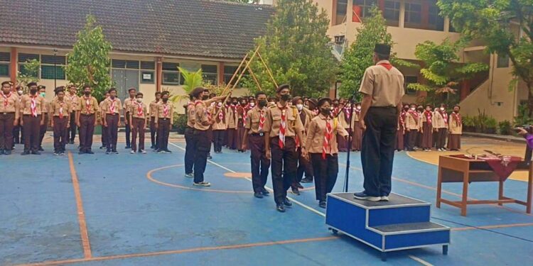 Ratusan Peserta Ikuti Penerimaan Tamu Ambalan Tahun 2022 di Pangkalan Gugusdepan SMA Negeri 1 Mlati