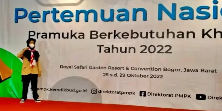 Alvita Rahma, Pramuka Berkebutuhan Khusus Kontingen DIY Mengaku Sangat Senang Mengikuti PNPBK 2022 di Bogor