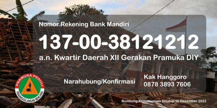 Surat Edaran Kwarda : Dukungan Bumbung Kemanusiaan Gempa Bumi Cianjur