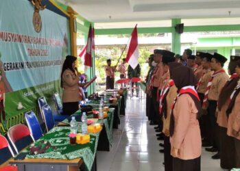 Ketua Kwarcab Bantul Lantik Mabi, Pengurus Kwartir, dan LPK Ranting Sanden Masa Bakti 2023-2026