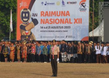 Peserta Rainas 2023 Ikuti Upacara Peringatan HUT RI ke-78 di Lapangan Utama Buperta Cibubur