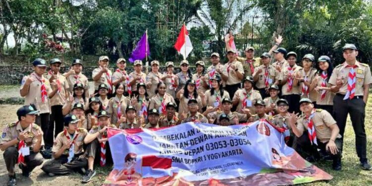 Pramuka SMA BOPKRI 1 Yogyakarta Selenggarakan Pembekalan Calon Dewan Ambalan di Buper Jaka Garong