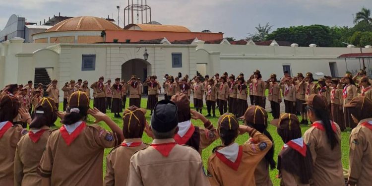 Serunya Pesta Siaga Gugusdepan 04.001-04.002 Pangkalan SDN Lempuyangwangi di Museum Benteng Vrederburg