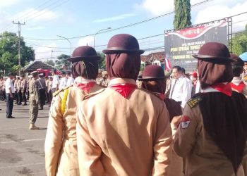 Bersiap Karya Bakti Lebaran, Pramuka Peduli Kwarcab Sleman Turut Serta dalam Apel Gelar Pasukan Operasi Ketupat Progo 2024