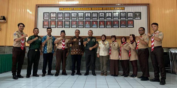 Kwarcab Sleman Audiensi ke Kodim 0732, Bahas Integrasi dan Kolaborasi TMMD dan Perkemahan Wirakarya