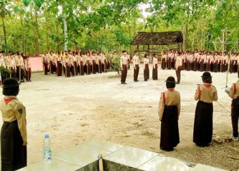 19 Regu Pramuka Penggalang SMP Negeri 1 Saptosari Ikuti Perkemahan LT I di Buper Tegal Arum