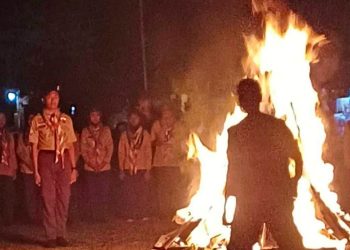 Malam Berkesan di Raimuna DIY 2024: Upacara Api Unggun Libatkan Perwakilan Peserta dari Tiap Umpi